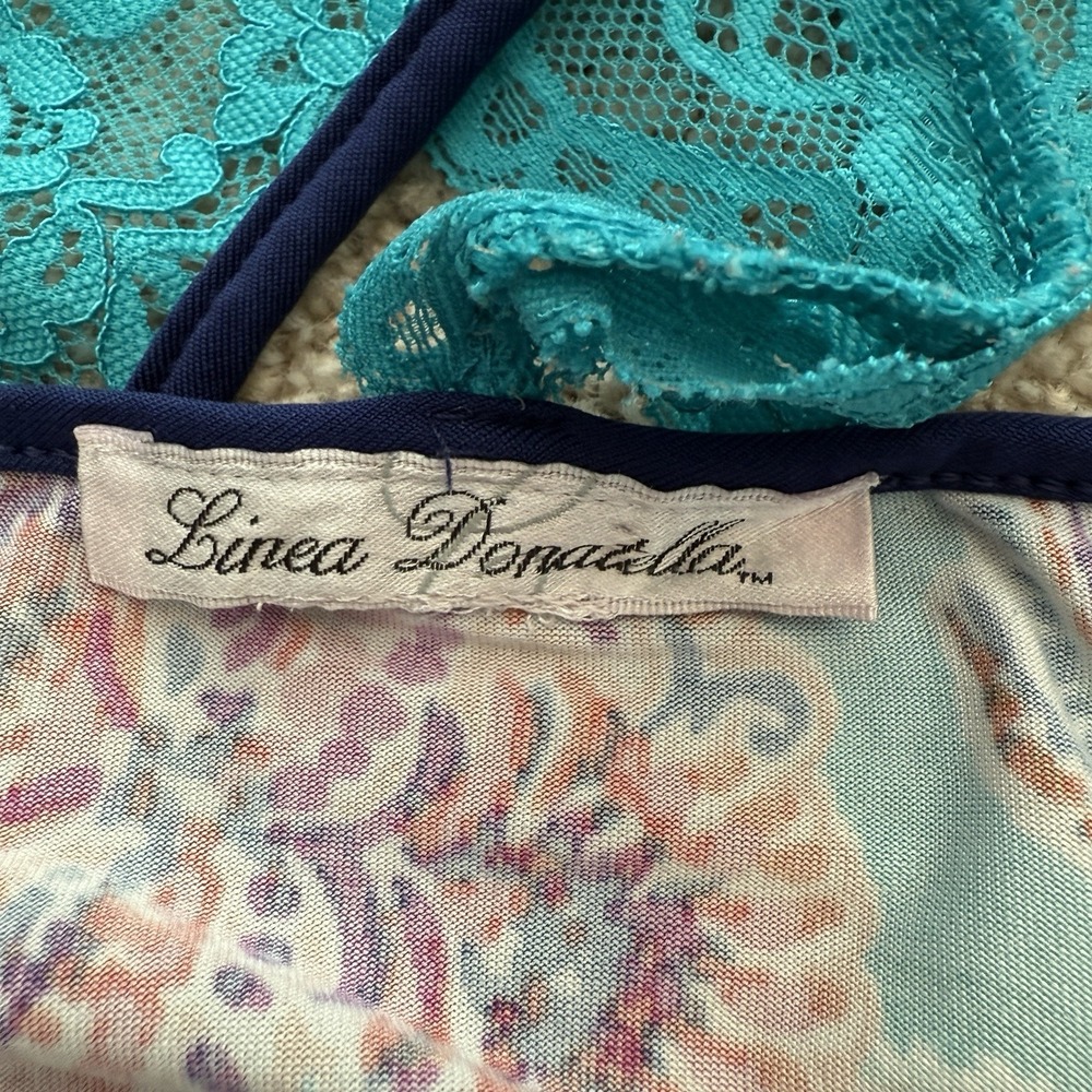 LINEA DONATELLA Women's Paisley Lace Racer Back Sleep Top Cami Size Medium - Picture 4 of 7